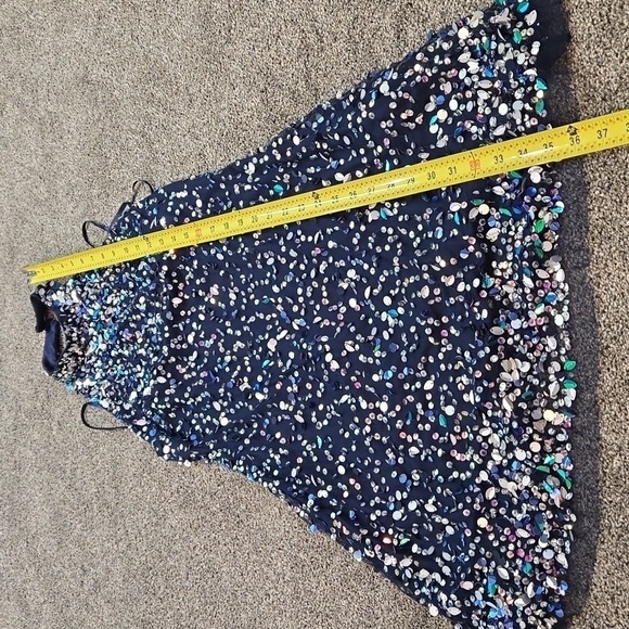 NWT Aidan by Aidan Mattox Hand Beaded Cocktail Halter FIT & Flare  dress sz 8 - Picture 4 of 10